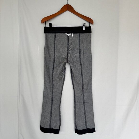 Helmut Lang Made in USA Pull On Stretch Black Denim Flare Leg Crop Pants Size 30 - Picture 11 of 13